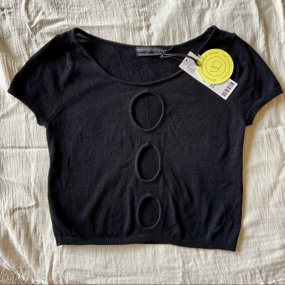 Black crop top with cut outs Urban Outfitters